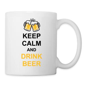 Drink Beer Keep Calm - Tasse - Weiß - Rechts