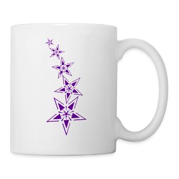 Stern lila - Tasse - Weiß - Rechts