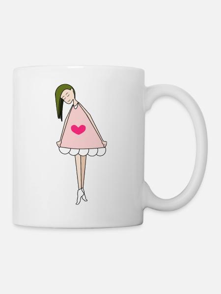 Fuchsie Puppe - Tasse - Weiß