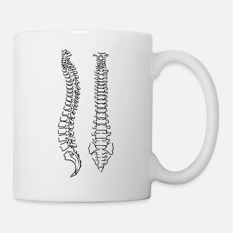 Wirbelsäule Line Art - Minimalistisch - Tasse - Weiß