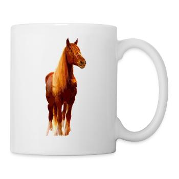 Horse in brown, Horse lover, Gift idea - Mug - white - Right