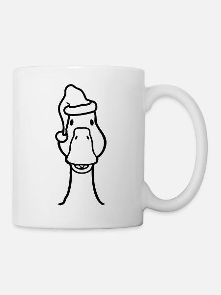 Gans Kopf Heiligabend Weihnachten - Tasse - Weiß