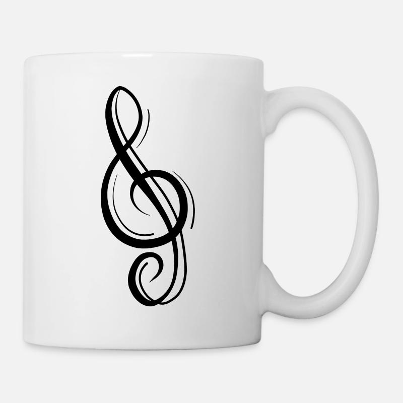 Notenschlüssel schwarz - Tasse - Weiß