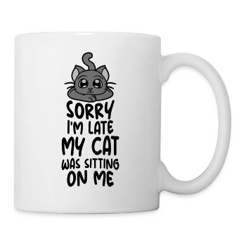 sorry cat was sitting - Tasse - Weiß - Rechts