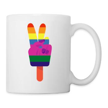 Popsicles Signe de paix Arc-en-ciel de paix - Mug blanc - blanc - Droite