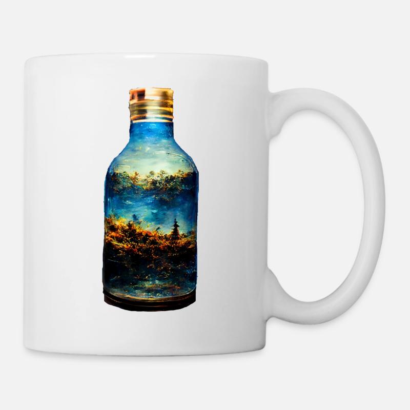 Eine Welt in einer Flasche - Tasse - Weiß