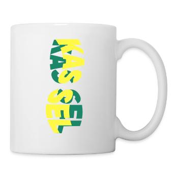 Kassel Deutschland Stadt Skyline Schrift Bunt - Tasse - Weiß - Rechts