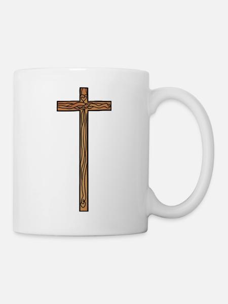 Christliches Kreuz Vertrauen in Gott Jesus - Tasse - Weiß