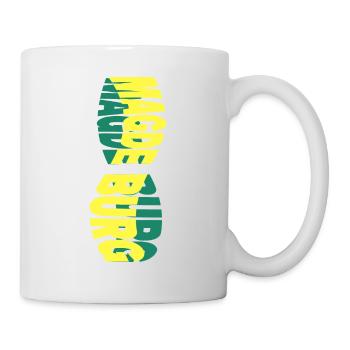 Magdeburg Deutschland Stadt Skyline Schrift Bunt - Tasse - Weiß - Rechts