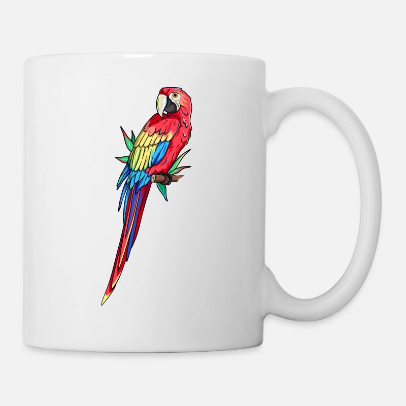 Plumes de perroquet d’ara amazone - Mug blanc - blanc
