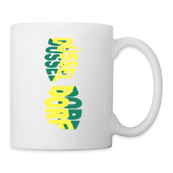Düsseldorf Deutschland Stadt Skyline Schrift Bunt - Tasse - Weiß - Rechts