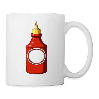 Ketchup Tomatenketchup Flasche - Tasse - Weiß - Rechts