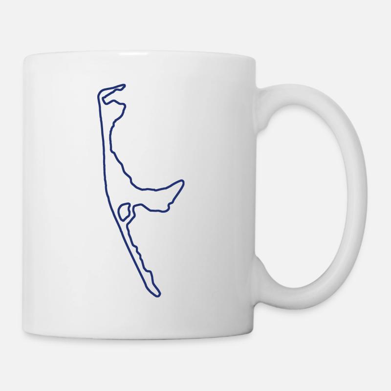 sylt umriss blau - Tasse - Weiß