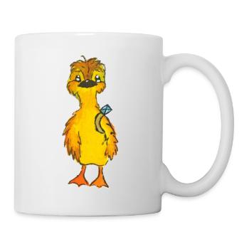 Entchen Malte mit Ring - Tasse - Weiß - Rechts