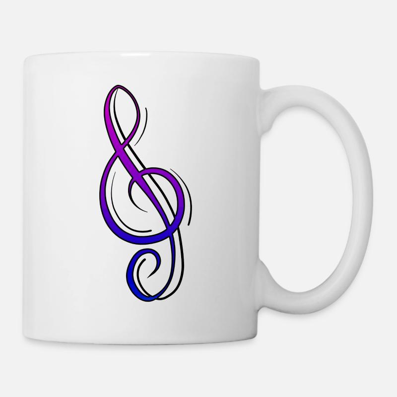 Notenschlüssel Lila-Blau - Tasse - Weiß