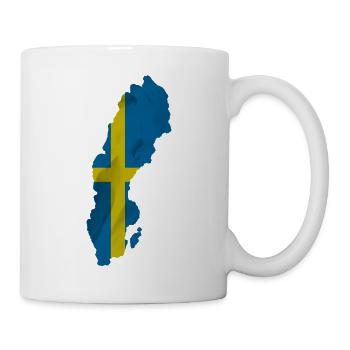 Sweden flag in the shape of the country - Mug - white - Right