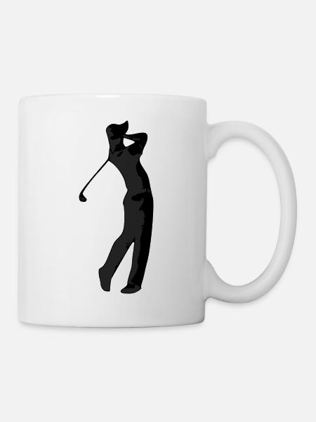 Golfer-Silhouette - Tasse - Weiß