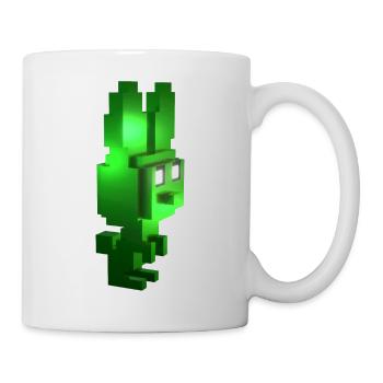 Green Creature 8-Bit Bunny: Veganes Gaming-T-Shirt - Tasse - Weiß - Rechts