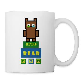 Ours brun dans le rétrostyle - Mug blanc - blanc - Droite