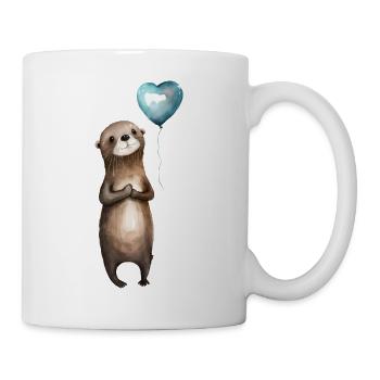 Otter Herz Aquarell - Tasse - Weiß - Rechts