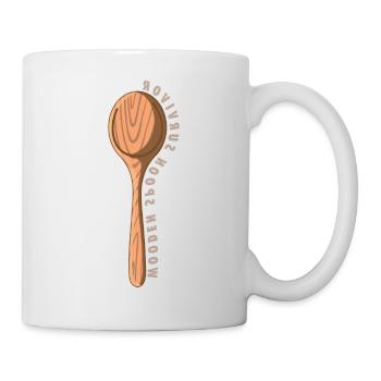 Wooden Spoon Survivor Meme Adulting Funny Italian - Tasse - Weiß - Rechts