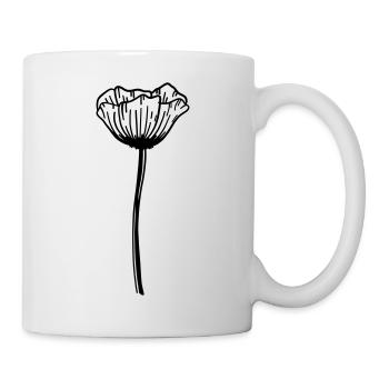 Mohn Blume - Tasse - Weiß - Rechts