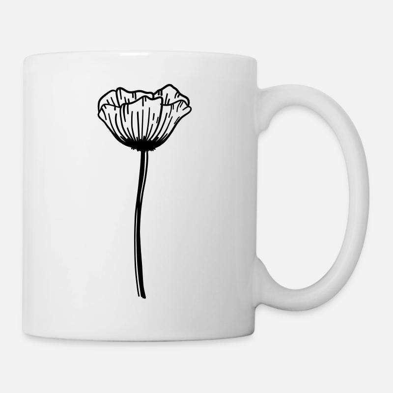 Mohn Blume - Tasse - Weiß