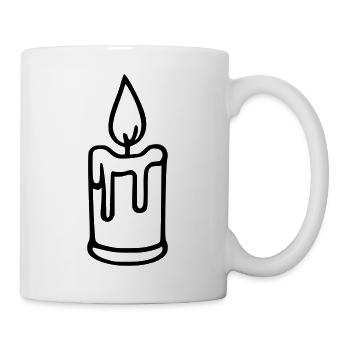 Kerze - Tasse - Weiß - Rechts