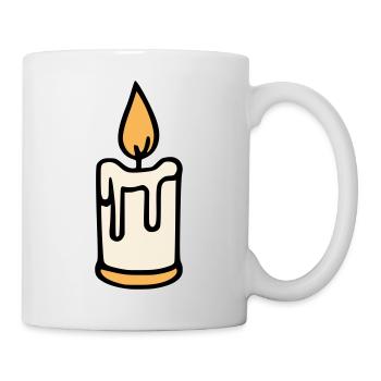 Kerze - Tasse - Weiß - Rechts