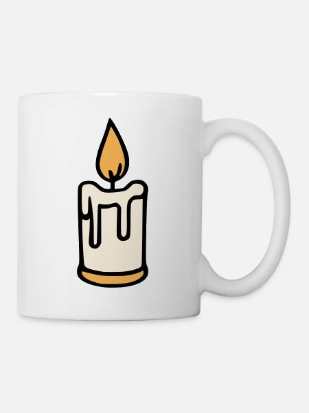 Kerze - Tasse - Weiß