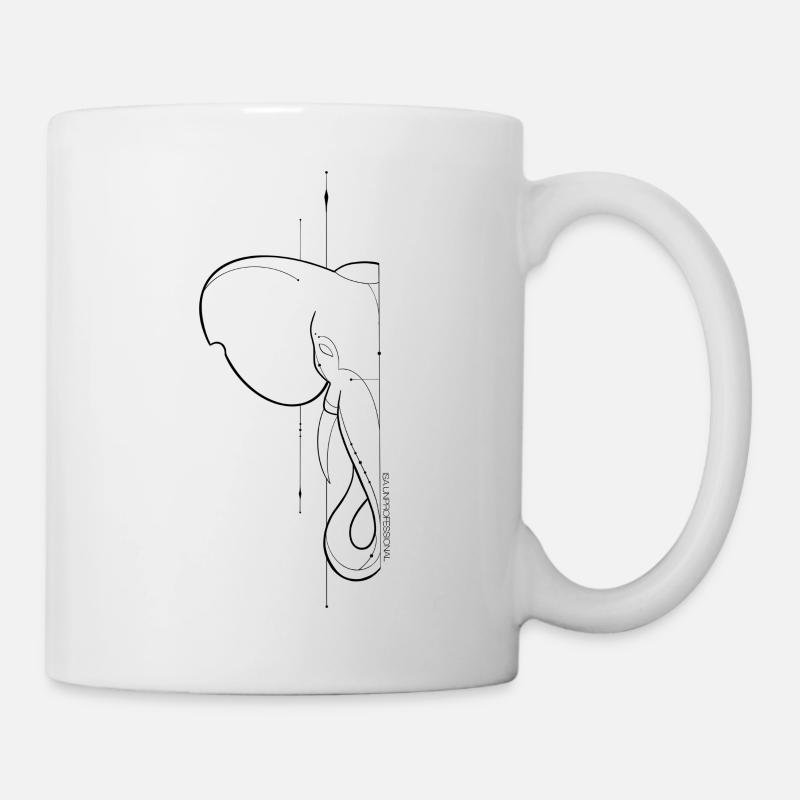Elefant Tattoo Art - Tasse - Weiß