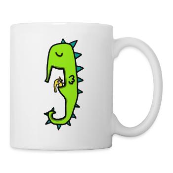 Seahorse with baby - Mug - white - Right