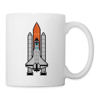 G.36 Space Shuttle im Geek- und Pixel-Art-Stil - Tasse - Weiß - Rechts