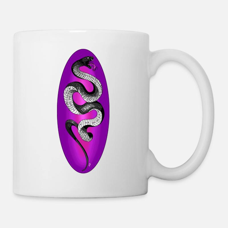 Serpent noir - Mug blanc - blanc