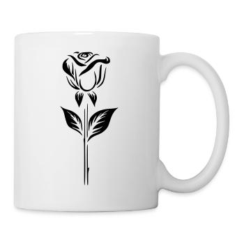 Einfaches Rosen-Logo-Design - Tasse - Weiß - Rechts