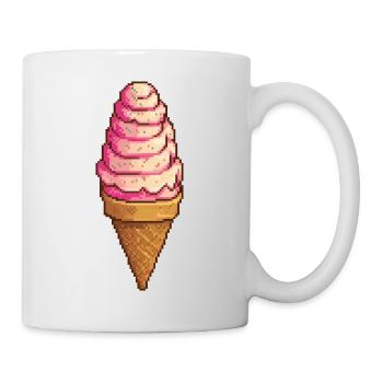 Retro Slice: 8-Bit Pepperoni Pizza - Mug - white - Right