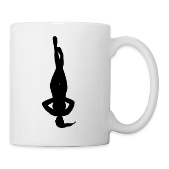 Yoga flexible en silhouette blanche - Mug blanc - blanc - Droite