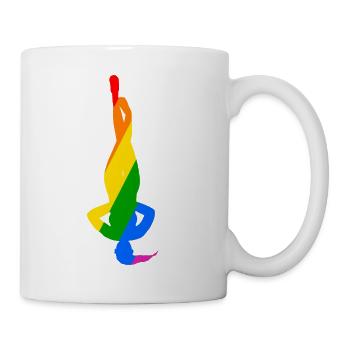 Pose colorée du poirier dans le yoga - Mug blanc - blanc - Droite