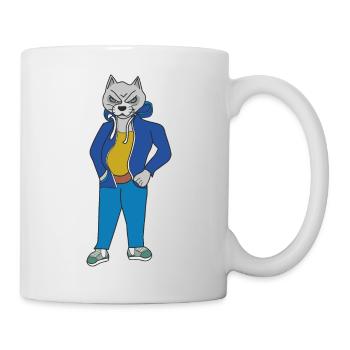 Wütende graue Katze - Tasse - Weiß - Rechts