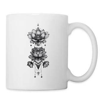 Lotos Blumen mit Tribal Elementen - Tasse - Weiß - Rechts