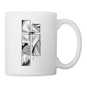 Geometrischer Löwe - Tasse - Weiß - Rechts