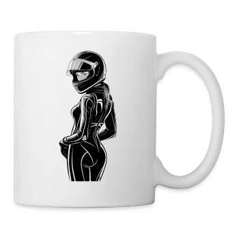Lady Biker für eine Motorradfahrerin Bikerin - Tasse - Weiß - Rechts