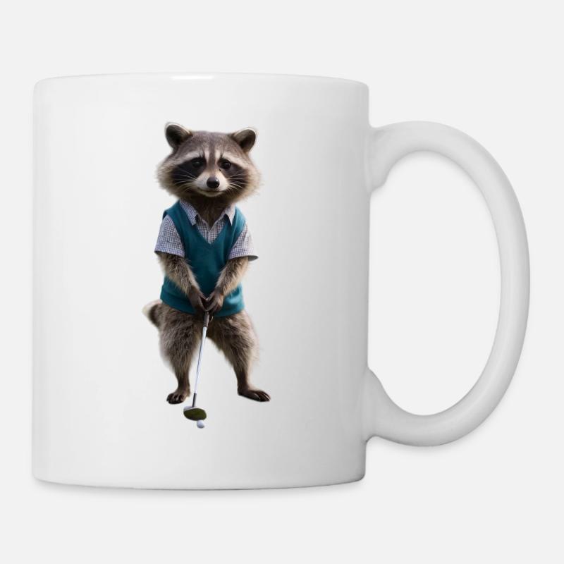 Sport-Waschbär - Tasse - Weiß