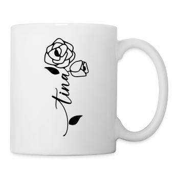 Tina Name Vorname Namensblume - Tasse - Weiß - Rechts
