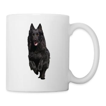 schwarzer Schäferhund Front - Tasse - Weiß - Rechts