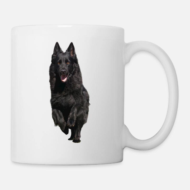 schwarzer Schäferhund Front - Tasse - Weiß