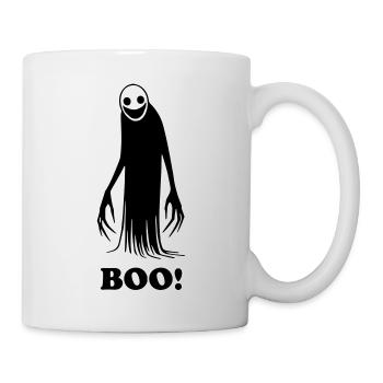 Gruselige Schattenfigur Illustration - Buh! Entwurf - Tasse - Weiß - Rechts