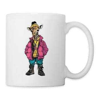 Giraffe Lustig Winter - Tasse - Weiß - Rechts