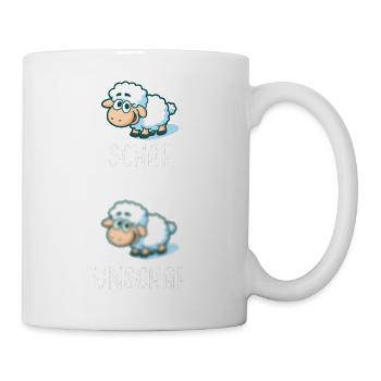 Schaf Unschaf lustiges cooles Geschenk - Tasse - Weiß - Rechts