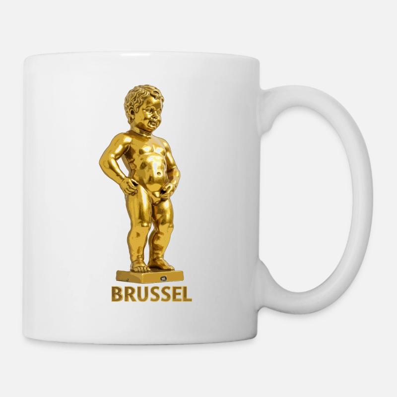 Manneken pis Brussels gold - Mug blanc - blanc